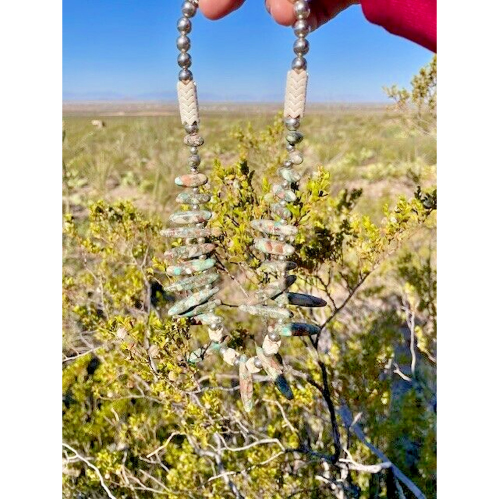 Native American Multi Colored Stone Shells & Bead… - image 5